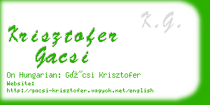 krisztofer gacsi business card